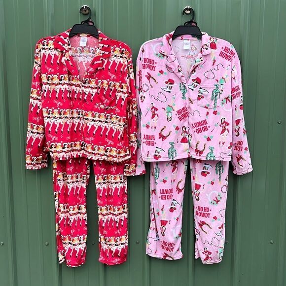 Velour Notch Collar Pajama Top & Pants Lounge Sleep 2, 2-Piece Sets Size S - Picture 1 of 10